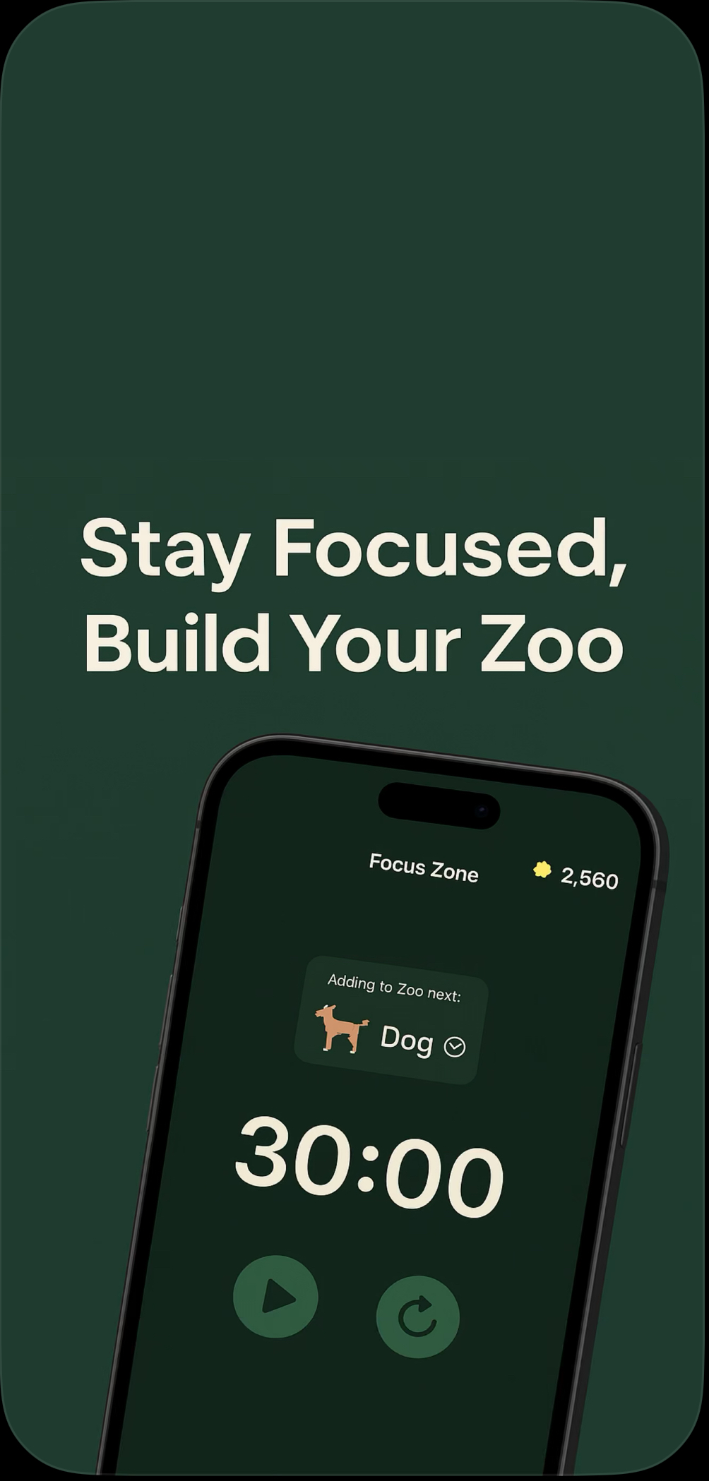 PomoZoo Timer Screen